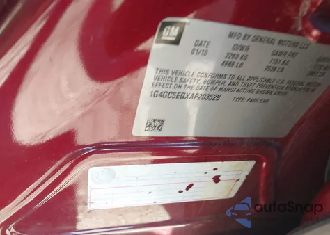 2010 Buick Lacrosse Cxl from USA, damaged, VIN 1G4GC5EGXAF203528